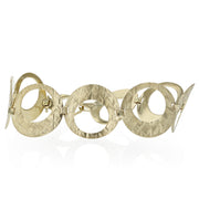14K Yellow Gold Circle Textured Bracelet