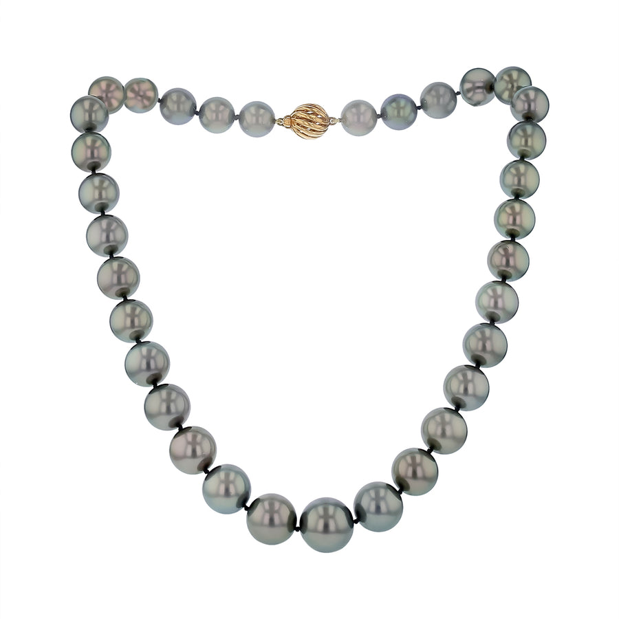 Tahitian Pearl 11.0x14.00mm Necklace in 18K Yellow Gold, 16.75"