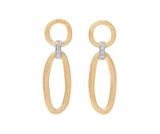 Jaipur 0.08Ct Diamond Mixed Link Drop Earrings in 18k Yellow Gold