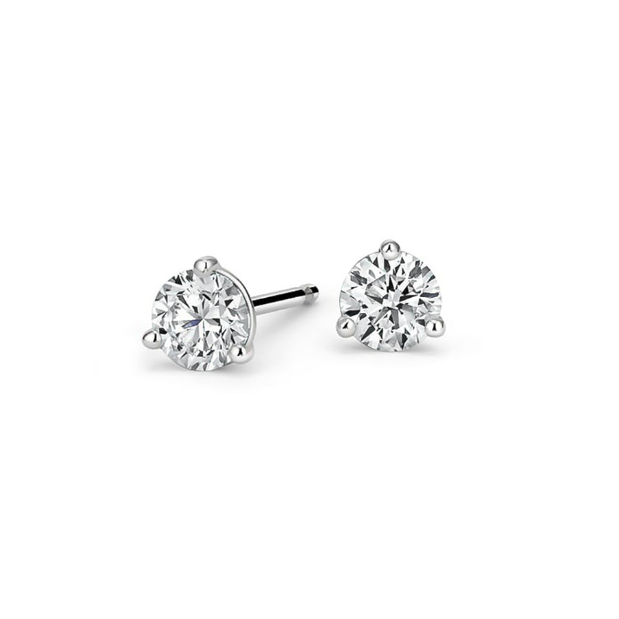 14K White Gold 1.41ct Round Brilliant Diamond Stud Earrings