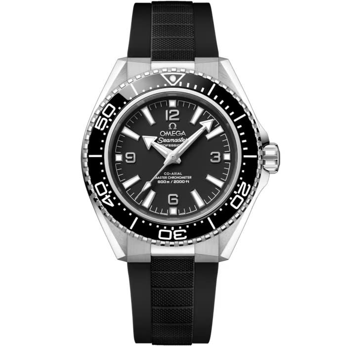 42mm Seamaster Planet Ocean Watch with Black Dial in Stainless Steel, Strap