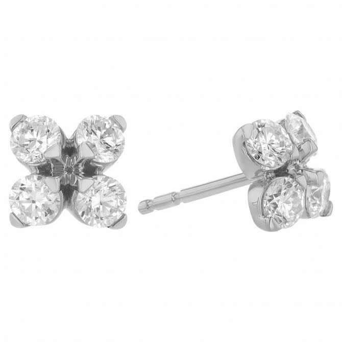 Love in Verona 1.10ct Diamond Stud Earrings in 18K White Gold