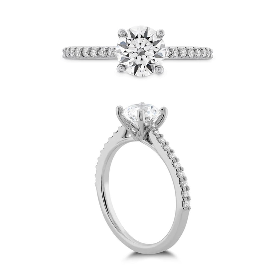 Camilla 1.00-1.10ct Diamond and 0.14-0.39ct Diamond Ring in Platinum, size 6.5