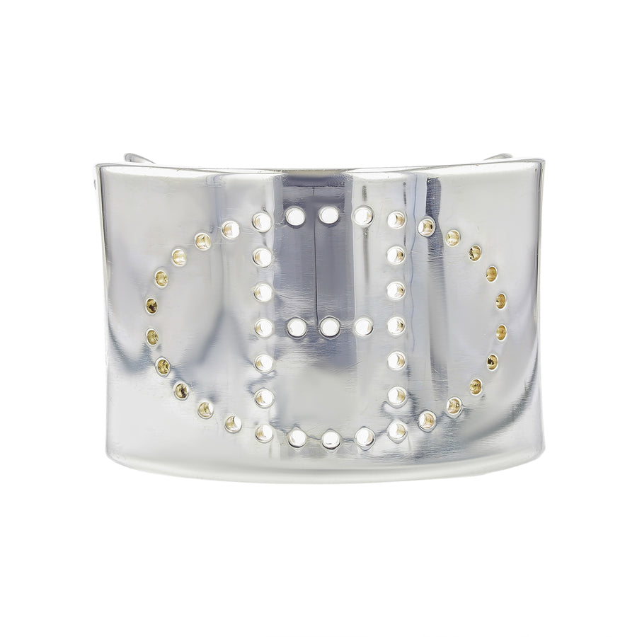 Hermes Paris Eclipse Wide Cuff Bracelet in Sterling Silver