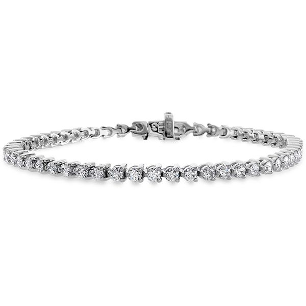 Temptation 6.80-7.00ct Diamond Three Prong Tennis Bracelet in 18K White Gold, 7in