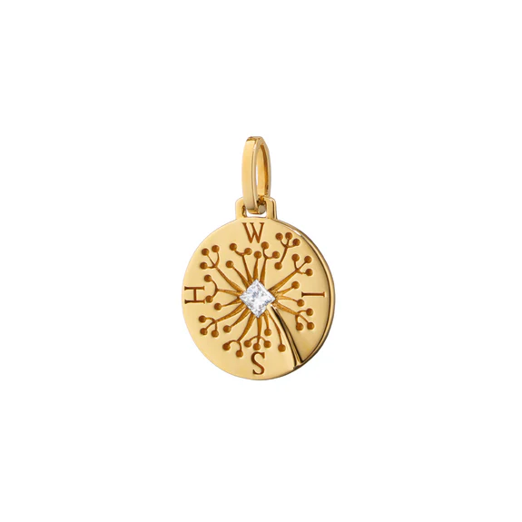 Wish 0.08ct Diamond Dandelion Charm in 18K Yellow Gold without chain