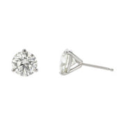 1.22ct Round Brilliant Diamond 3 Prong Stud Earrings in 14K White Gold