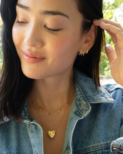 Points of Light Blue Sapphire, Pearl, Tourmaline and Moonstone Station Necklace in 18K Yellow Gold, 16"