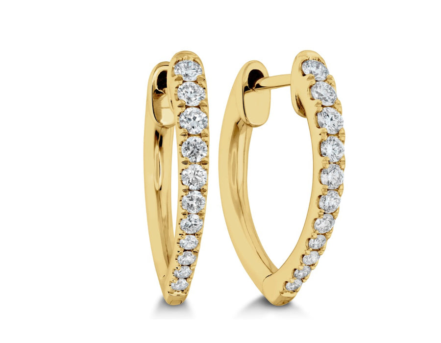 Imperial 0.29-0.34ct Diamond Huggie Hoop Earring in 18K Yellow Gold