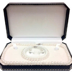 6-7mm Freshwater Pearls 18" Necklace, 7.5" Bracelet, and Stud Earrings 3 Piece Set in Sterling Silver