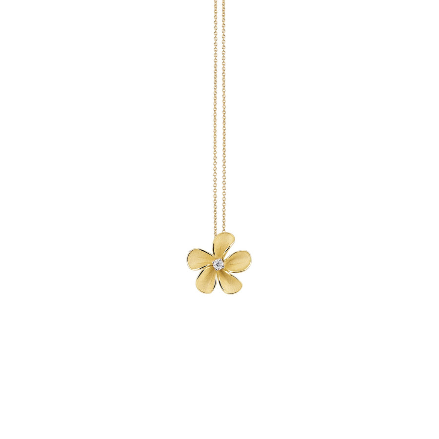 Cherry Bloom 0.03ct Diamond Pendant in 18K Yellow Sunrise Gold, 18" chain