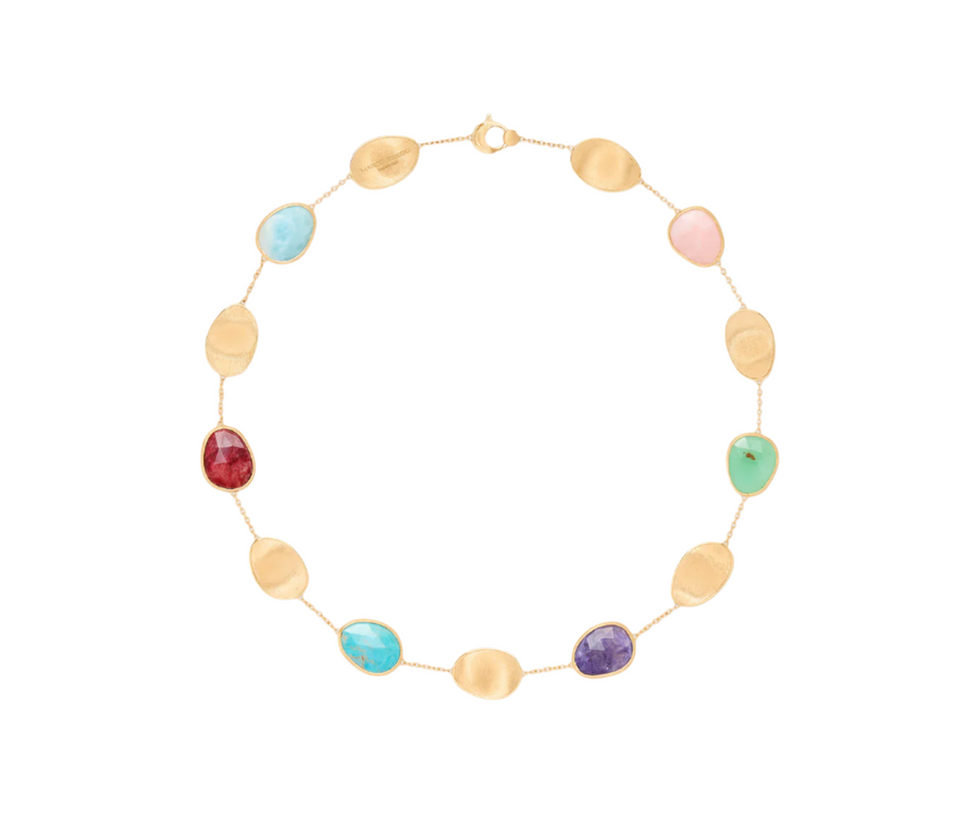 Lunaria Mixed Stone Necklace in 18K Yellow Gold, 17"