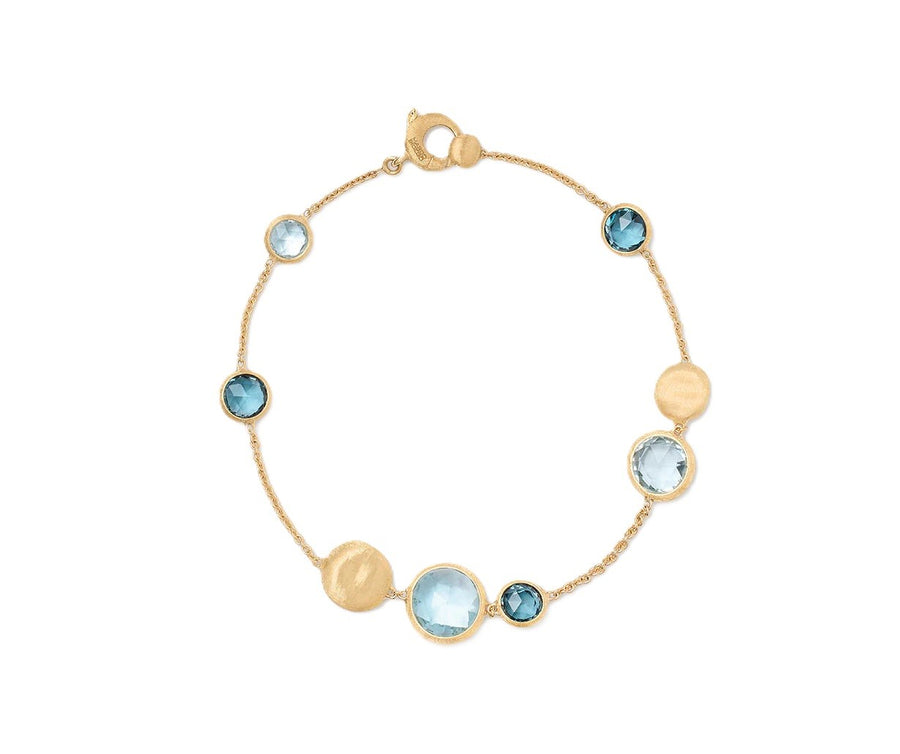 Jaipur Mixed Topaz Bracelet in 18K Yellow Gold, Size 7.25