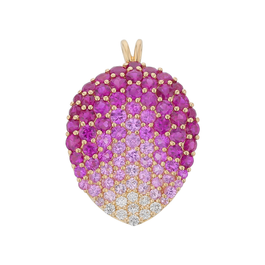 6.56ct Pink and Yellow Sapphires and 0.16ct Diamonds Pin in 18K Yellow Gold