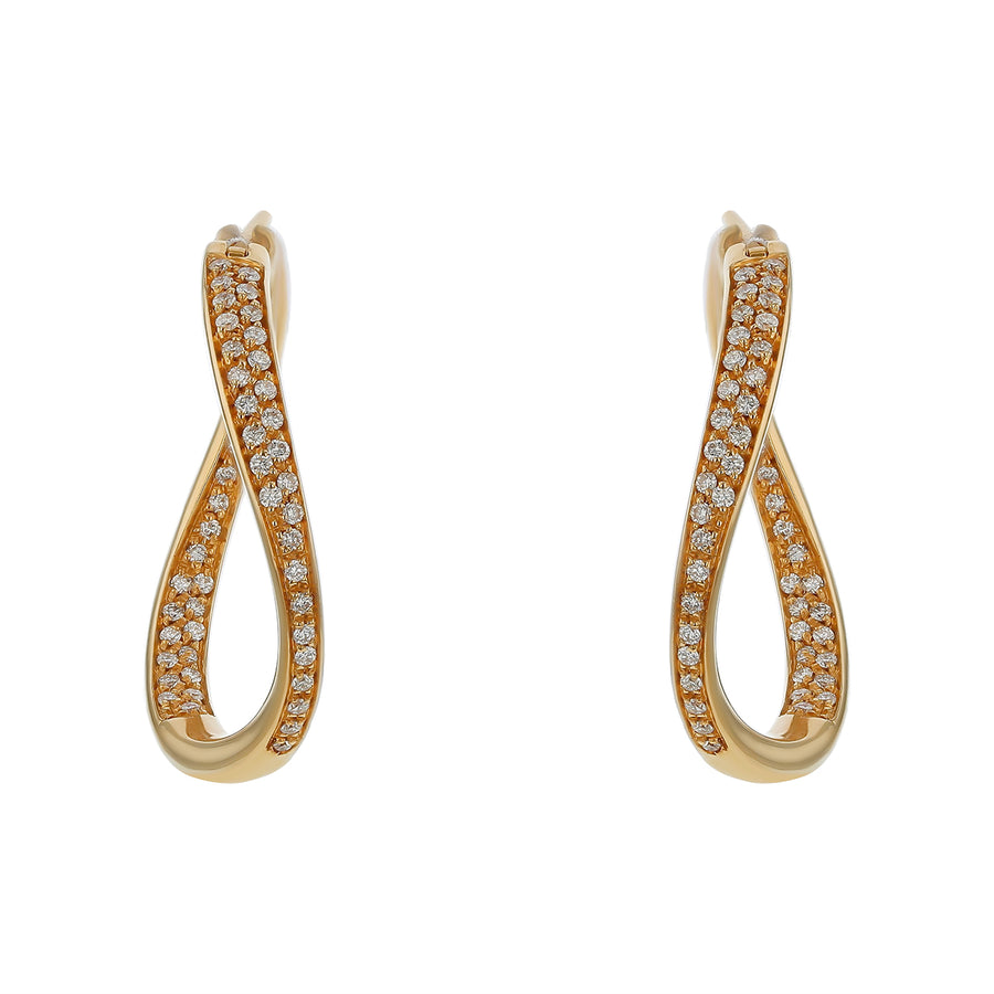 Antonini 1.00ct Diamond Hoop Earrings in 18K Yellow Gold