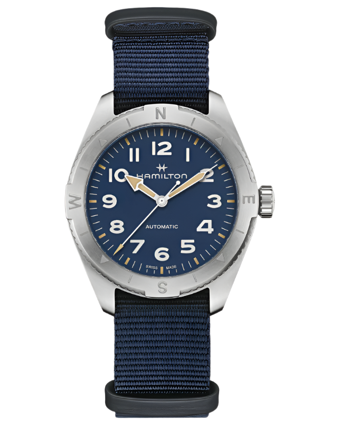 41mm Khaki Field Expedition Automatic Watch Blue Dial in Stainless Steel, Strap