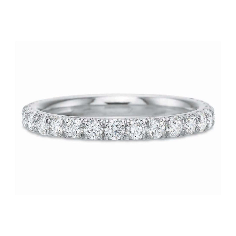 Comfort Fit 0.82Ct Diamond Partway Band in Platinum, Size 6