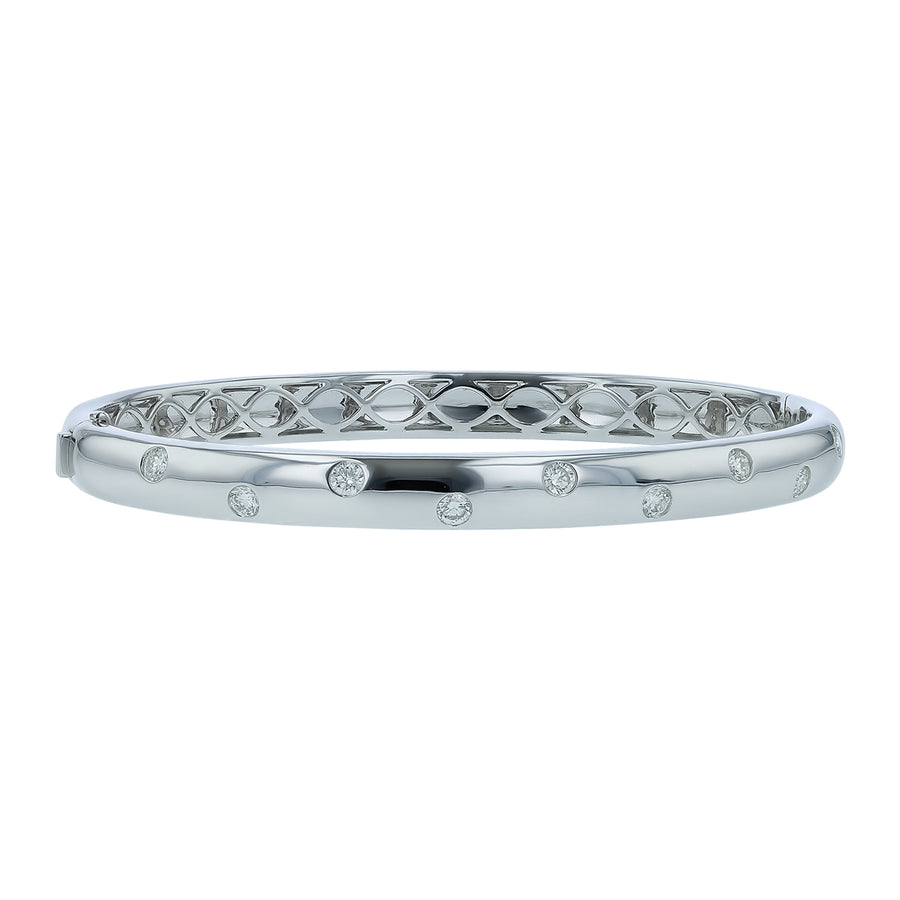 Gypsy 0.75-0.84ct Diamond Bangle Bracelet in 18K White Gold