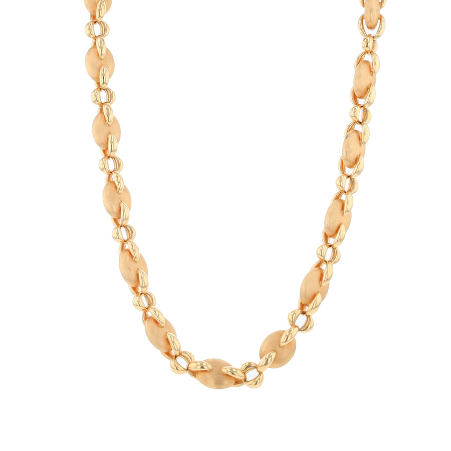 Fancy Link Necklace in 18k Yellow Gold, 23"