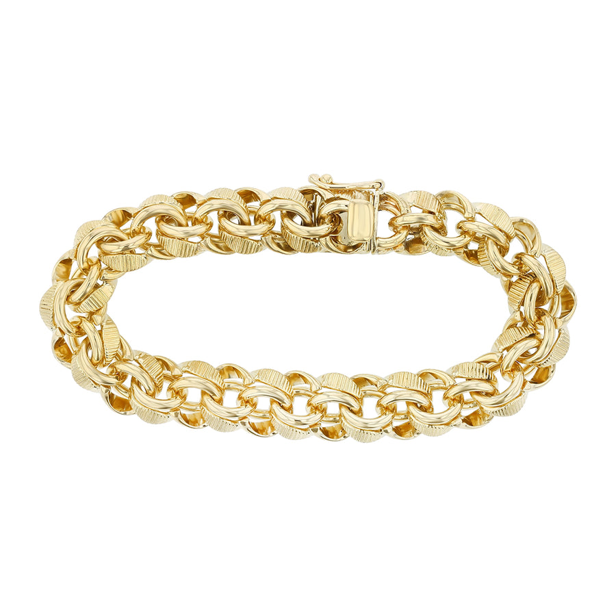Fancy Link Charm Bracelet in 18K Yellow Gold, 6.5in