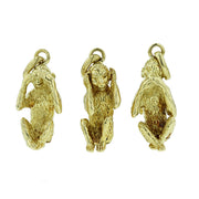 18K YELLOW GOLD MONKEY SEE MONKEY DO CHARM
