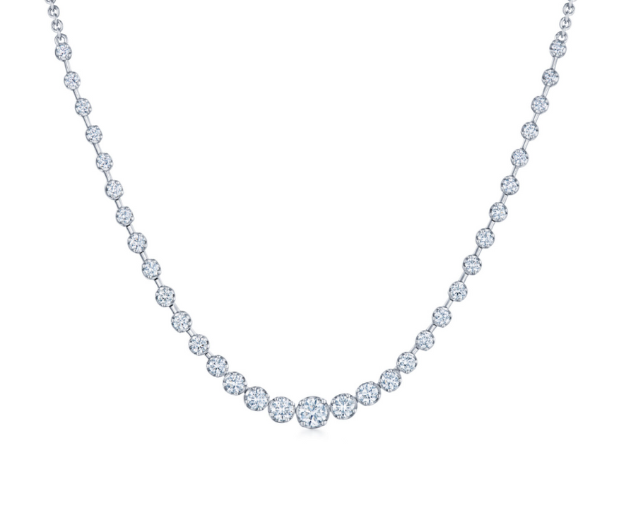 Starry Night 1.50ct Diamond Demi Line Necklace in 18K White Gold, 16"