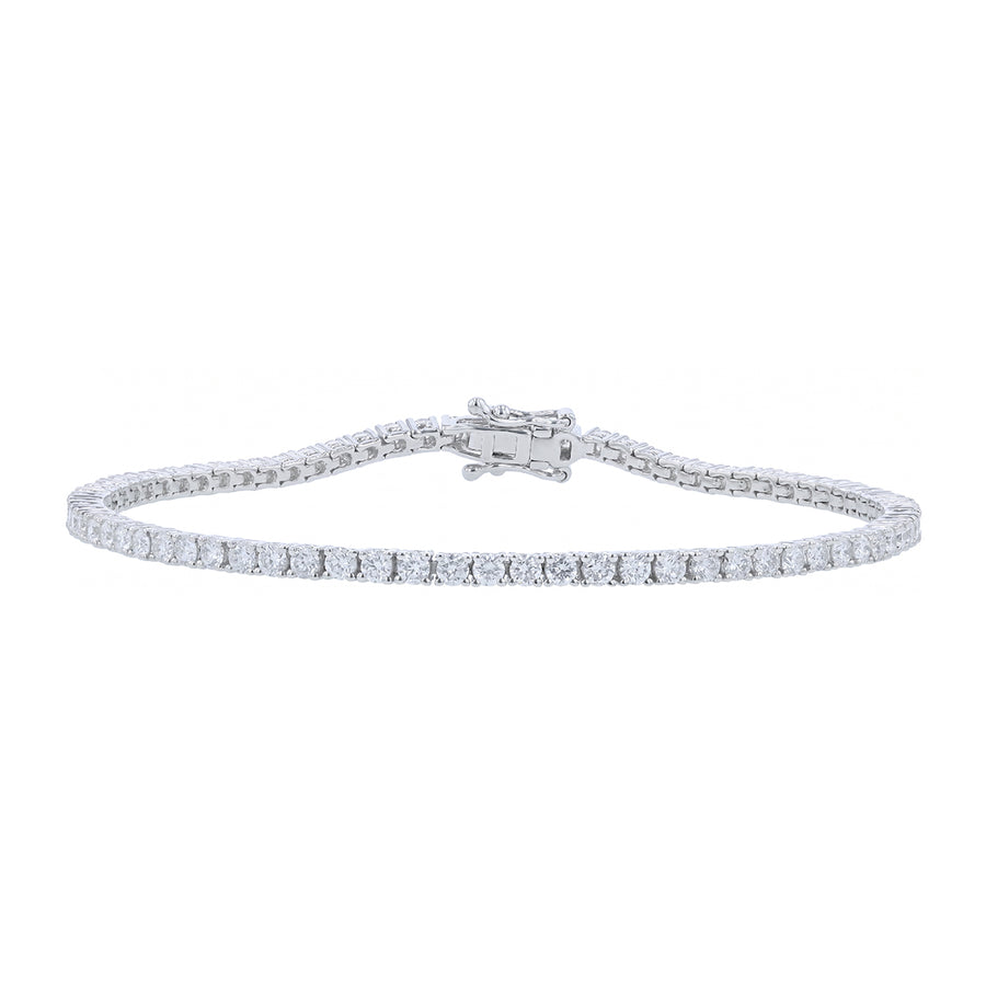 2.71ct Round Diamond Tennis Bracelet in 14K White Gold, 7"