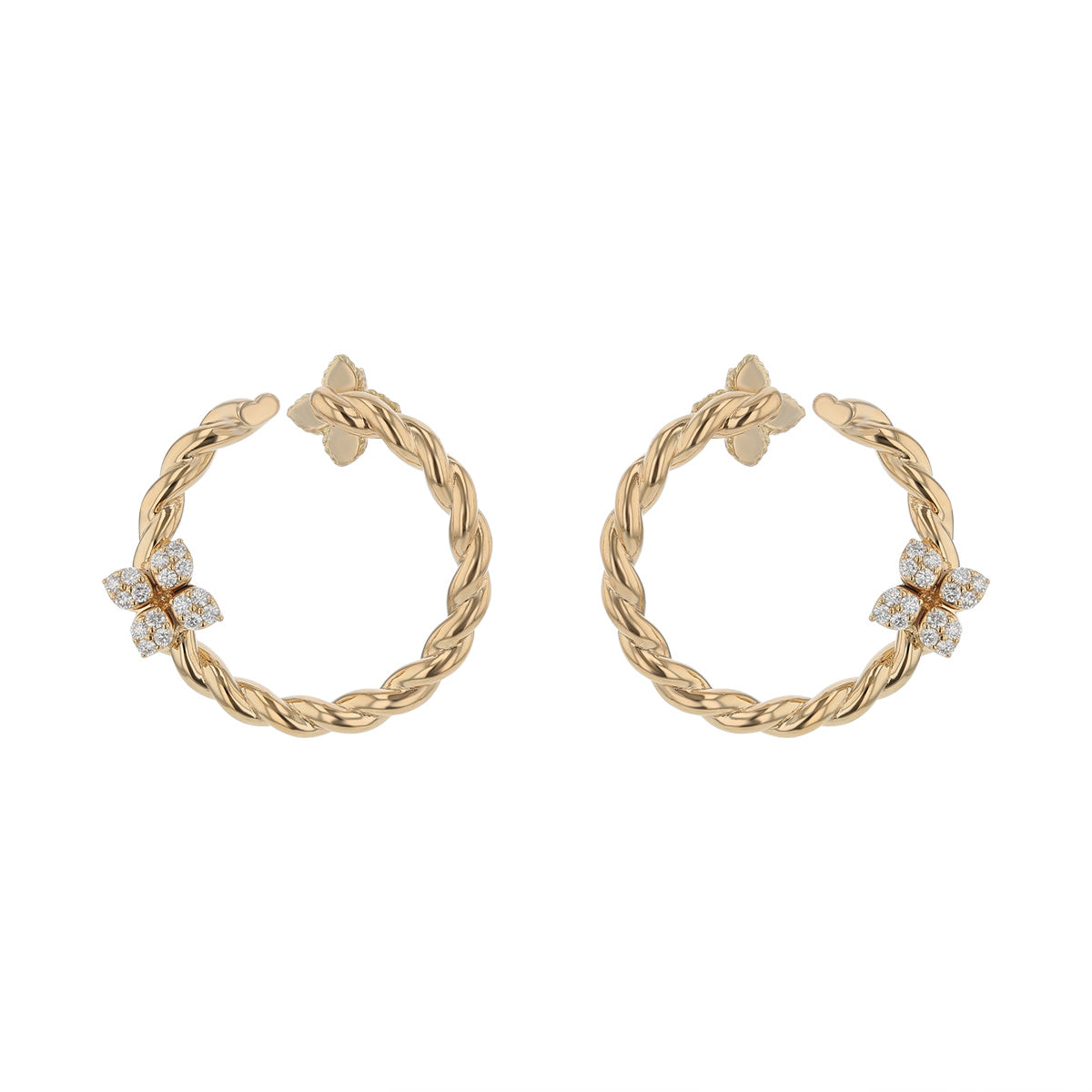 Love in Verona Diamond Twist Hoop Earrings in 18K Yellow Gold
