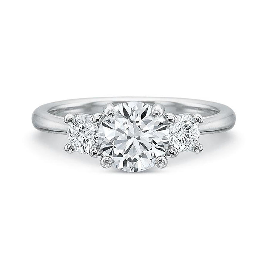 New Aire 0.30ct Diamond 3 Stone Ring Semi Mount in Platinum, size 7