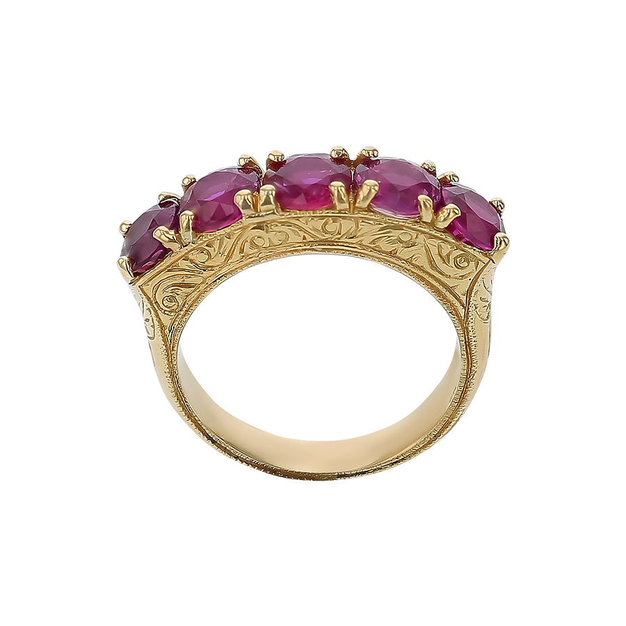 3.77ct Pink Sapphire Ring in 14K Yellow Gold, size 6.5