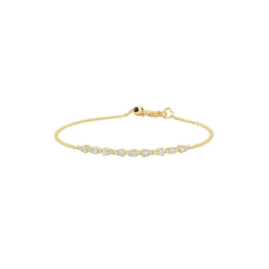 Aerial 0.40-0.46ct Diamond Dewdrop Bracelet in 18K Yellow Gold, 7"
