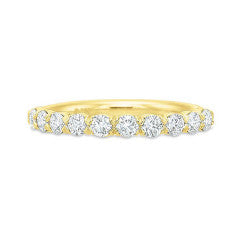 Flush Fit 0.57ct Diamond Partway Band in 18K Yellow Gold, size 6