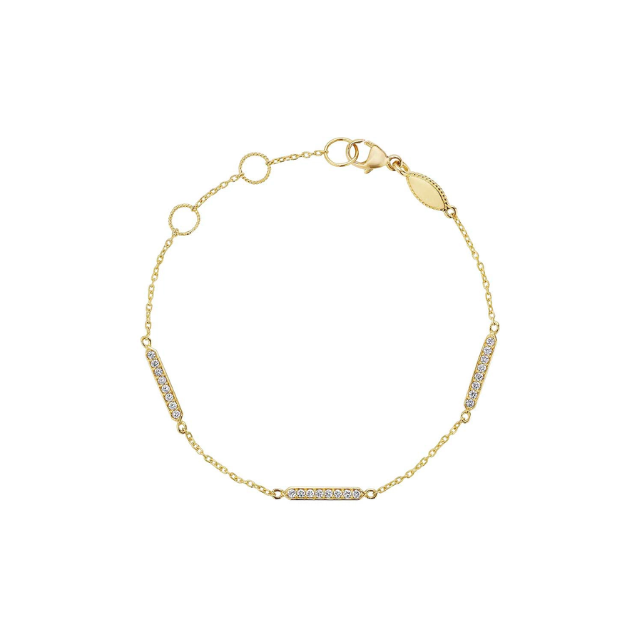 Classic 0.24ct Diamond Bar Station Bracelet in 18K Yellow Gold