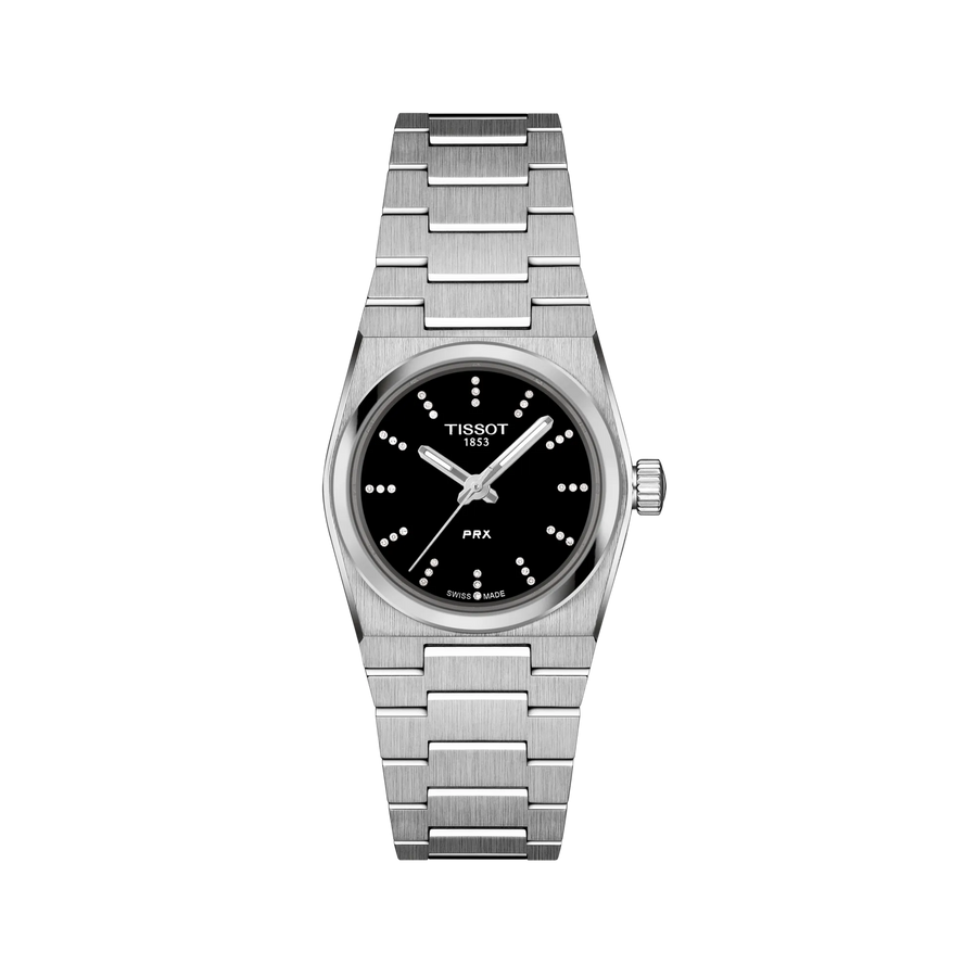 25mm PRX Watch with Black Dial in Stainless Steel