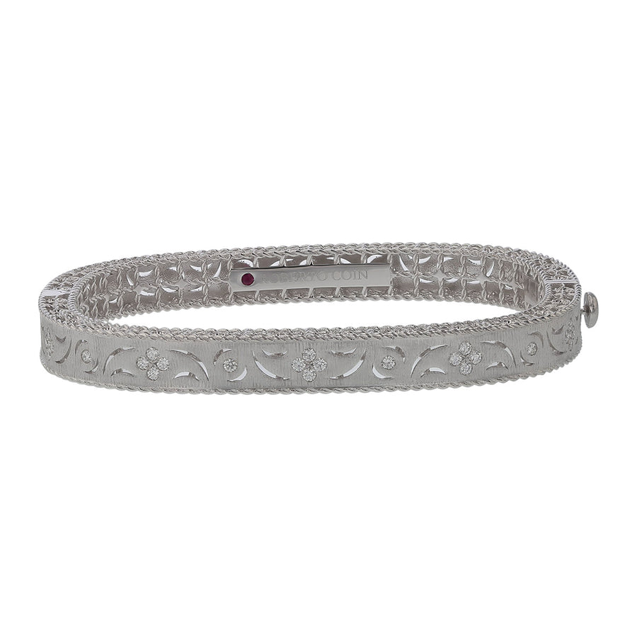 Princess 0.34ct Diamond Bangle Bracelet in 18K White Gold
