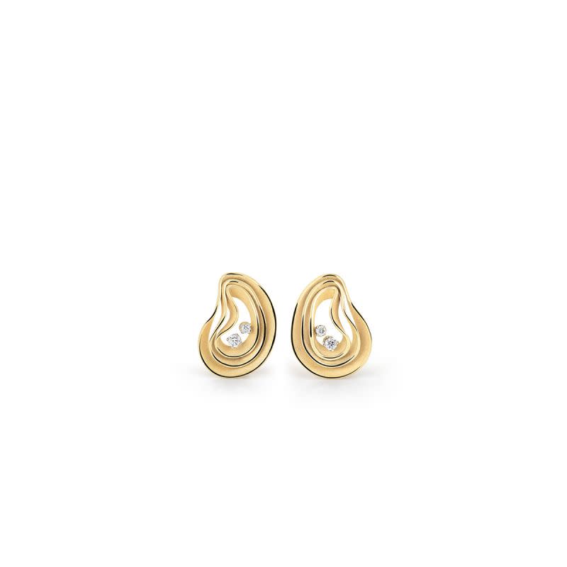 Dune Atoli Diamond Stud Earrings in 18K Yellow Gold