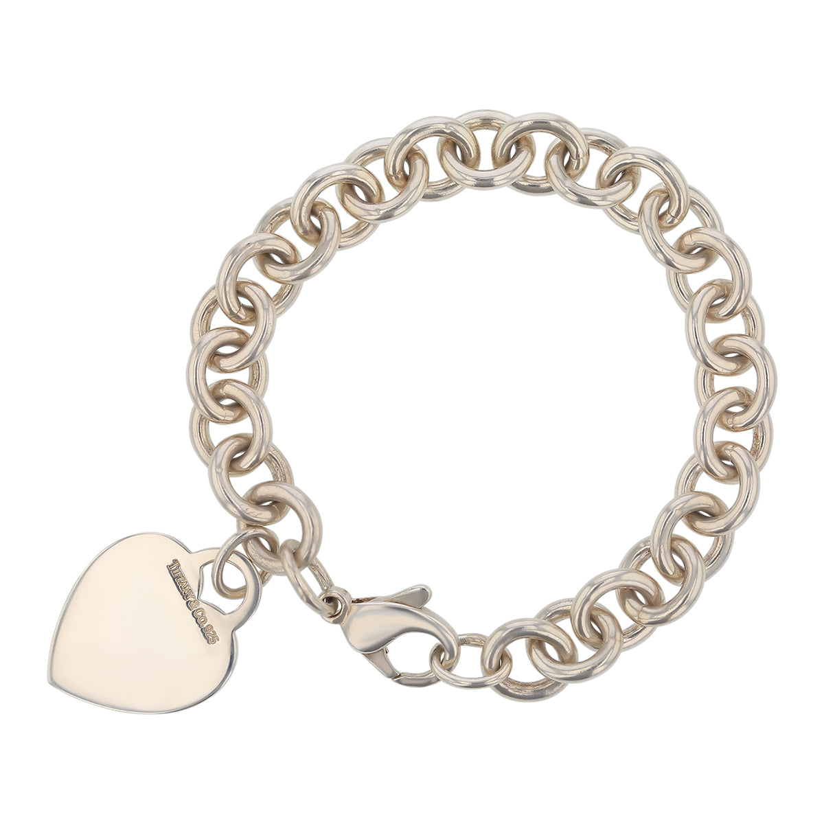 Tiffany & Co. Link Heart Charm Bracelet in Sterling Silver, 7in