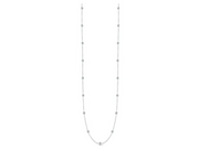 Diamond by the Yard Round Diamond 15 Station Necklace in 18K White Gold, 18in