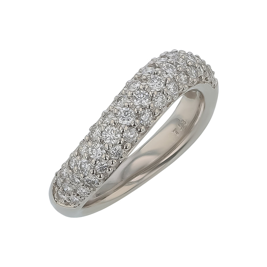 0.78ct Diamond Contoured Ring in Platinum, Size 6