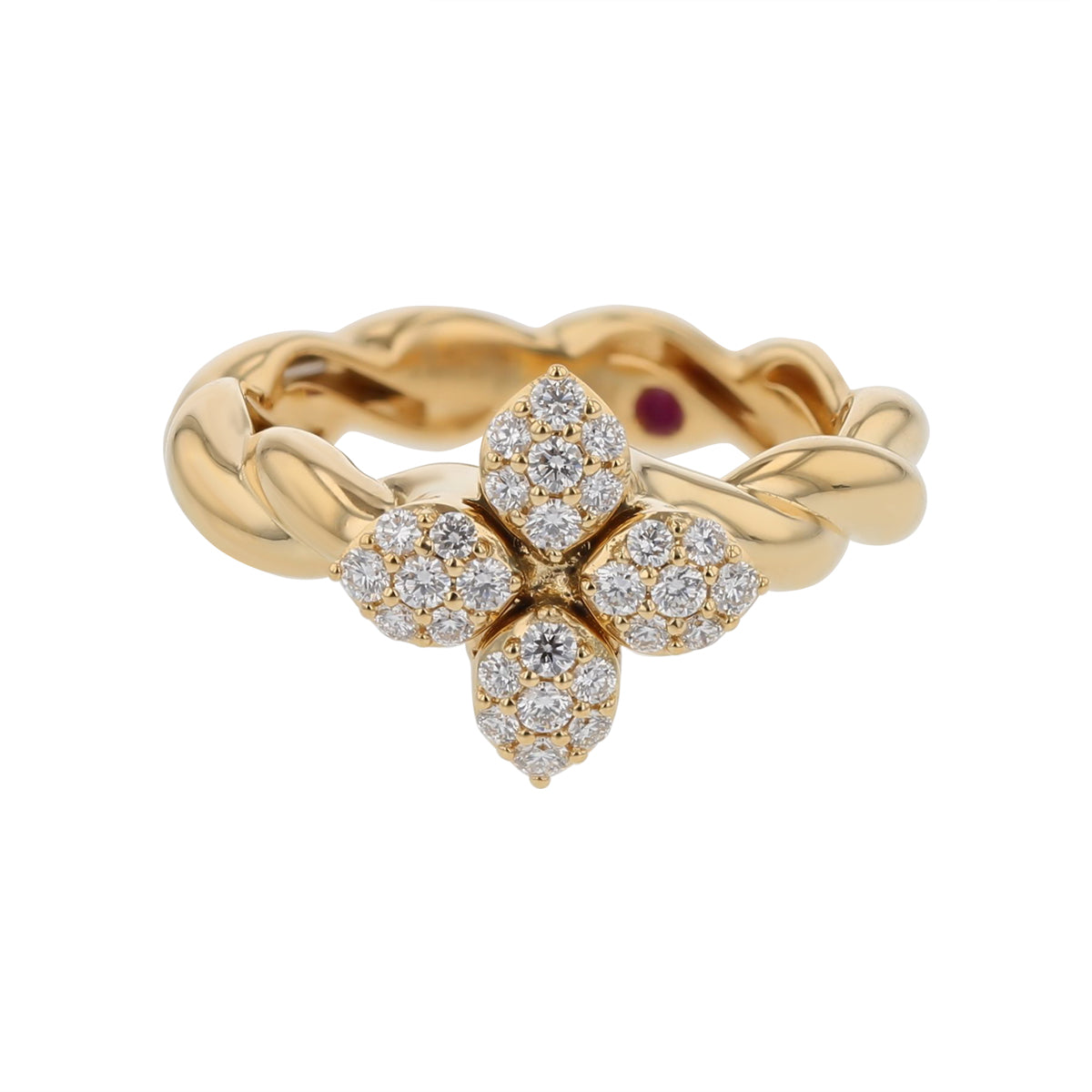 Love in Verona Round Diamond Ring in 18K Yellow Gold