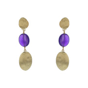 Siviglia Amethyst Drop Earrings in 18K Yellow Gold