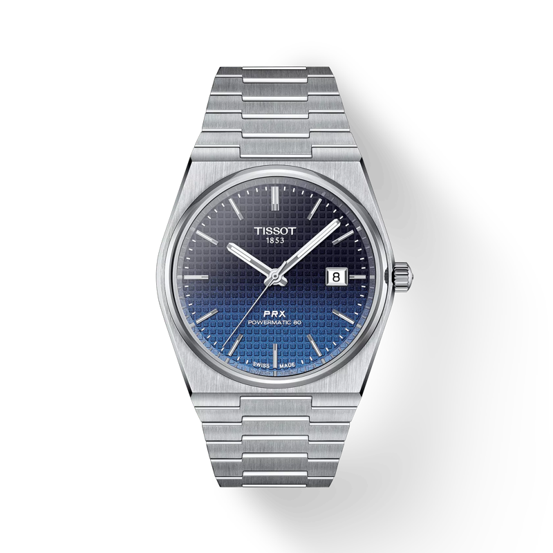 40mm PRX Powermatic 80 Watch with Gradiant Black Dial in Stainless Steel, Bracelet