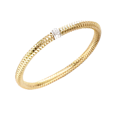 Primavera 0.22Ct Diamond Stretch Bracelet in 18K Yellow and White Gold