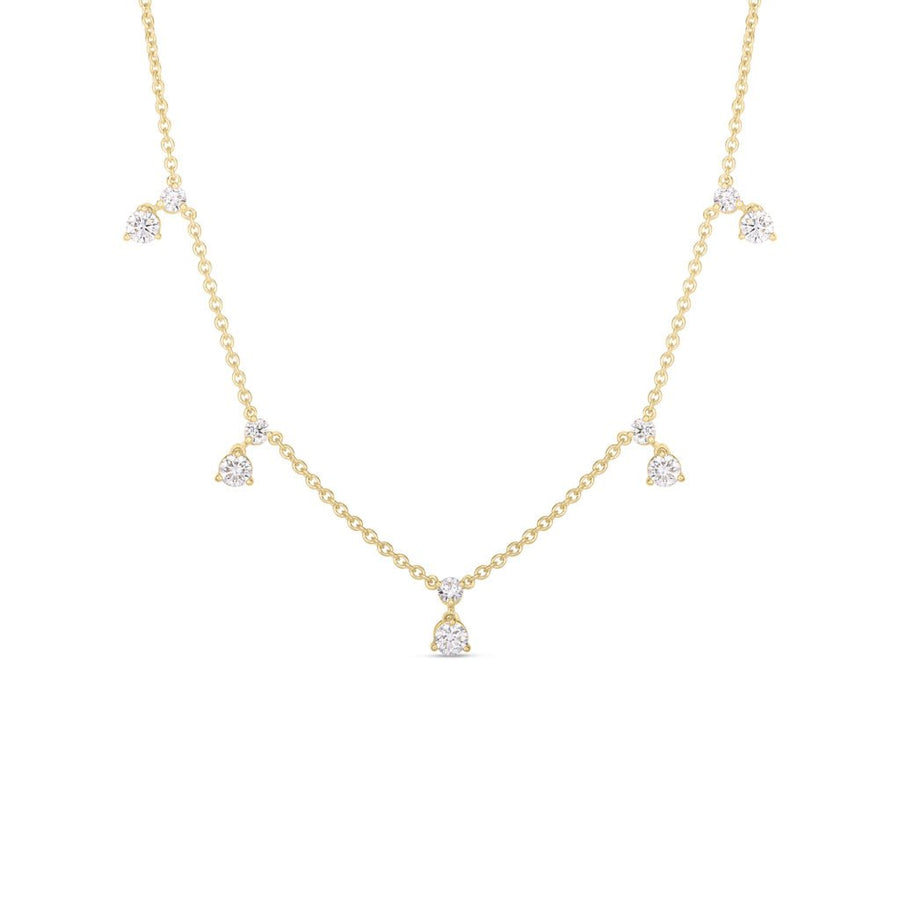 Diamonds by the Inch Round Diamond 5 Station Necklace in 18K Yellow Gold, 19in