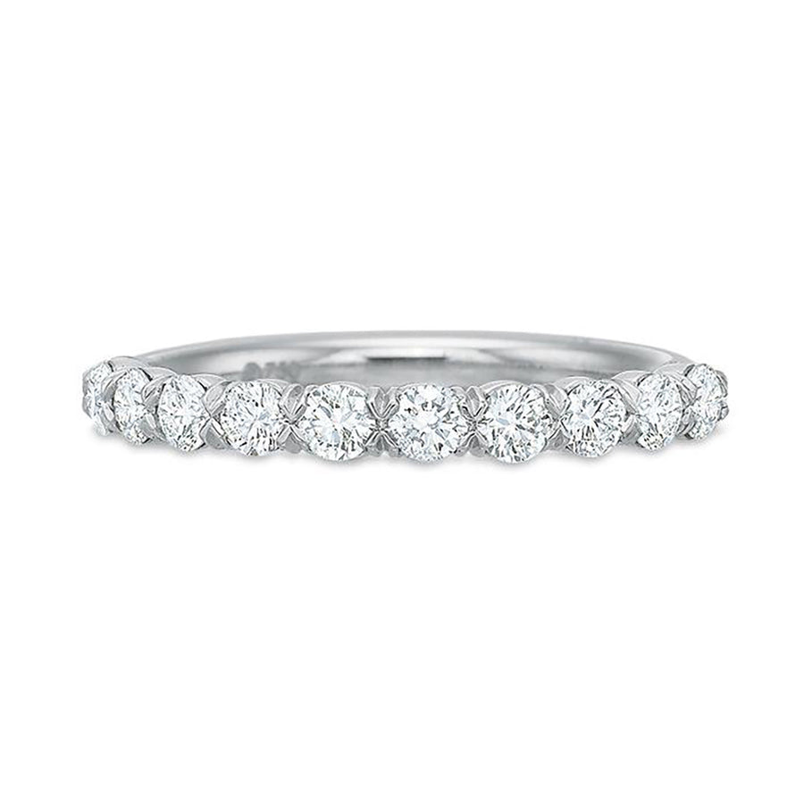 Silk Prong Diamond Partway Band in Platinum, Size 6