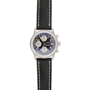 41mm Breitling Old Navitimer Watch with Black Dial in Stainless Steel, Strap