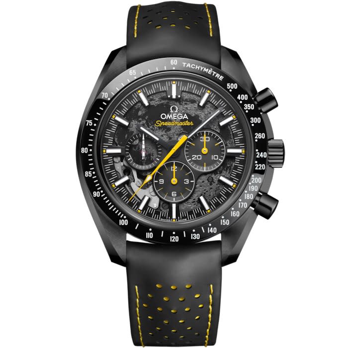 44.25mm Speedmaster Dark Side of The Moon Watch with Black Dial in Black Ceramic, Strap