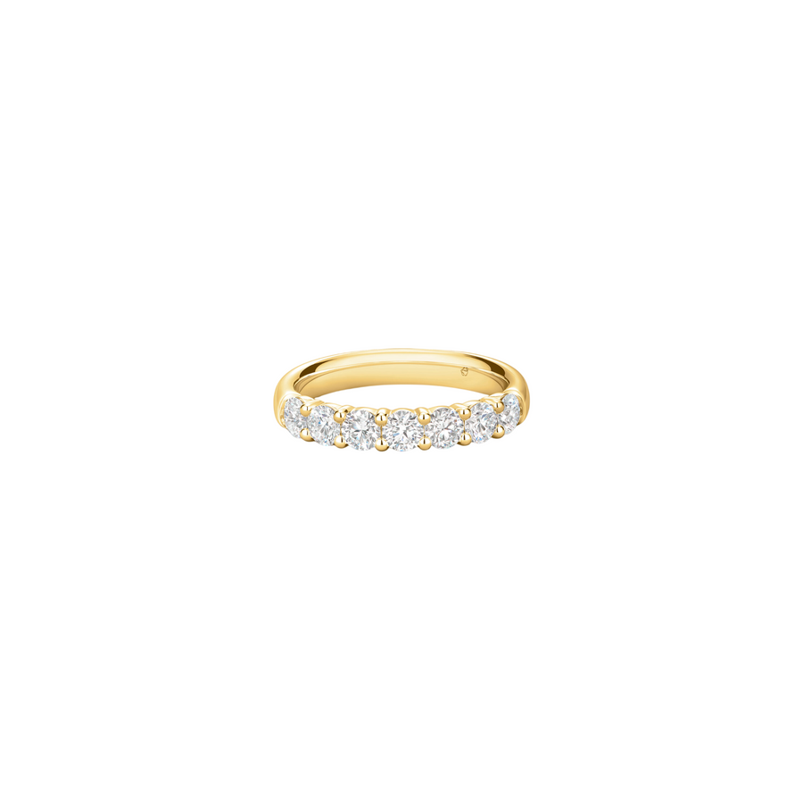 Signature 1.55ct Diamond 7-Stone Band in 18K Yellow Gold, size 6.5