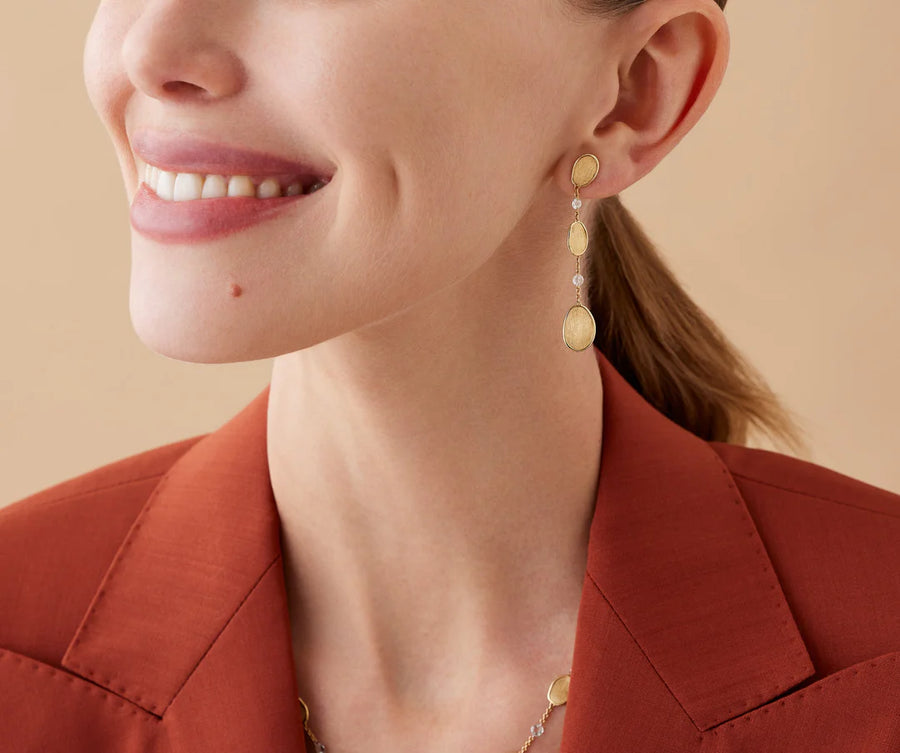 Lunaria 0.41ct Diamond Drop Earrings in 18K Yellow Gold