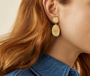 Lunaria Double Drop Earrings in 18K Yellow Gold